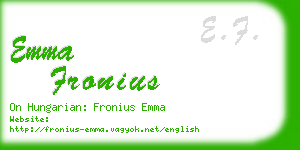 emma fronius business card